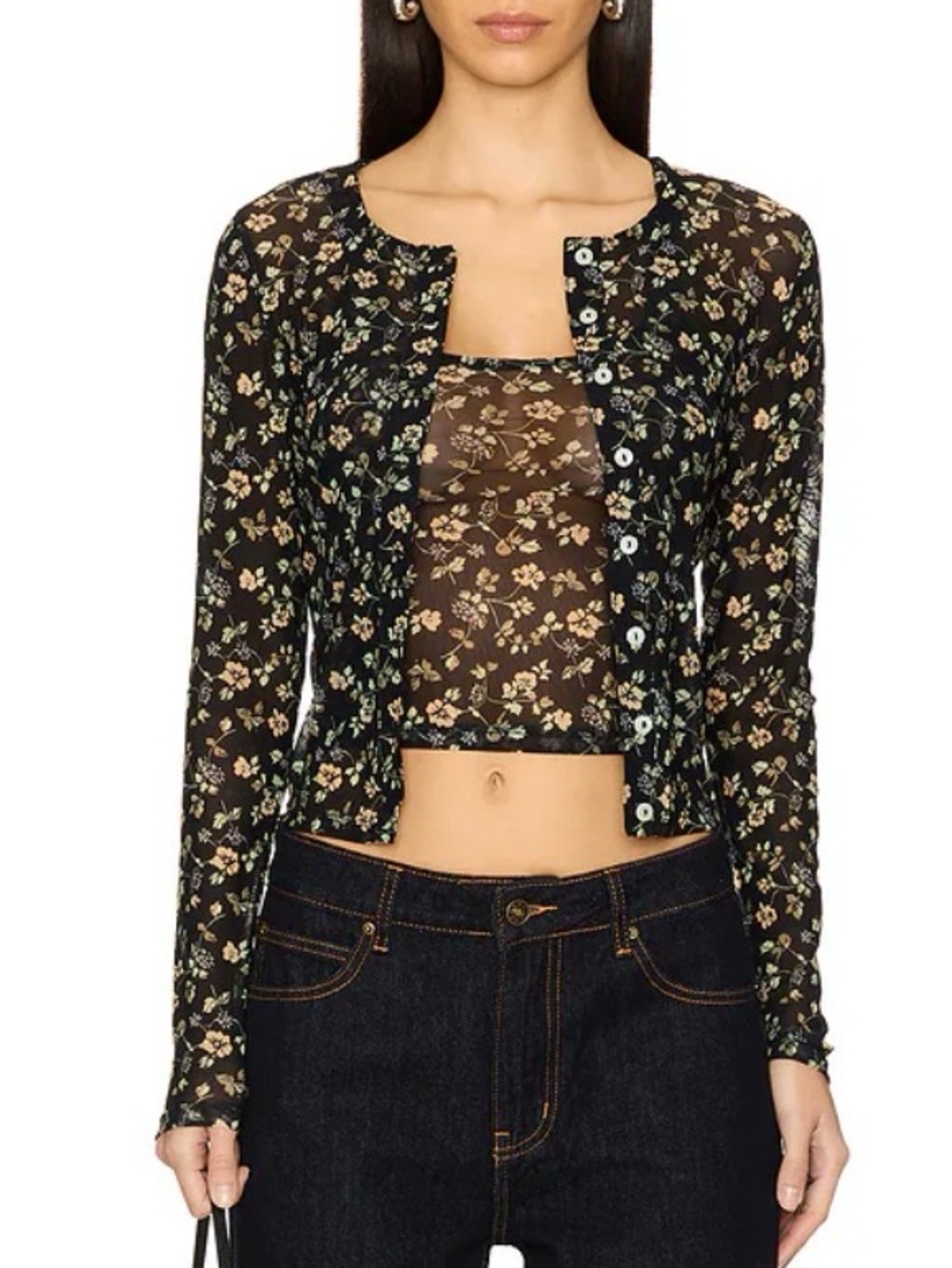 Free People Twosie For One Top Set in Black Combo Size S